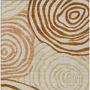 Homeroots 3' Beige Taupe And Green Abstract Washable Area Rug For Indoor And Outdoor High-traffic Spaces 9' X 12' Polyester 585902
