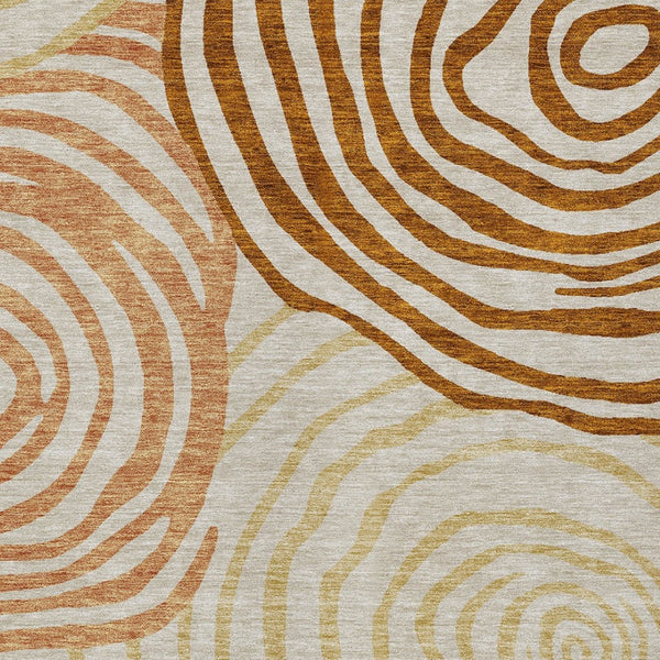 Homeroots 3' Beige Taupe And Green Abstract Washable Area Rug For Indoor And Outdoor High-traffic Spaces 9' X 12' Polyester 585902