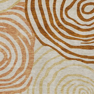 Homeroots 3' Beige Taupe And Green Abstract Washable Area Rug For Indoor And Outdoor High-traffic Spaces 10' X 14' Polyester 585903