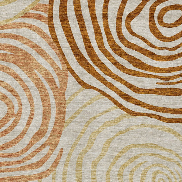 Homeroots 3' Beige Taupe And Green Abstract Washable Area Rug For Indoor And Outdoor High-traffic Spaces 10' X 14' Polyester 585903