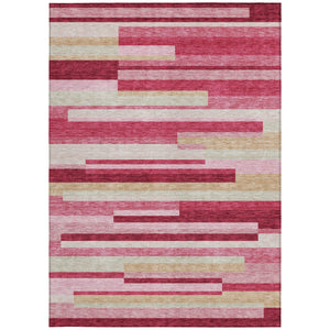 Homeroots 3' Stylish Black Charcoal And Gray Striped Washable Area Rug For Indoor And Outdoor Spaces 5' X 8' Polyester 585917