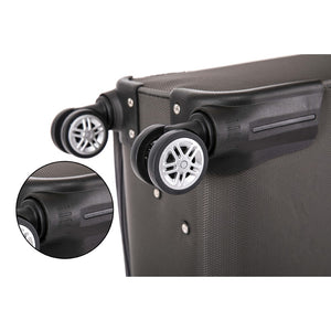 English Elm 3-piece Soft Shell Luggage Set with Swivel Wheels Telescopic Handle and Password Lock Grey T3292P343342