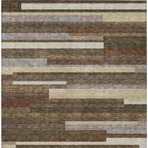 Homeroots 3' Stylish Black Charcoal And Gray Striped Washable Area Rug For Indoor And Outdoor Spaces 3' X 5' Polyester 585922