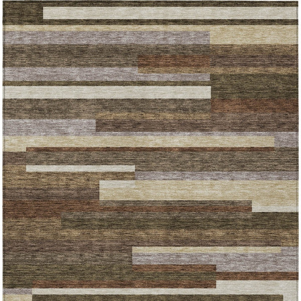 Homeroots 3' Stylish Black Charcoal And Gray Striped Washable Area Rug For Indoor And Outdoor Spaces 3' X 5' Polyester 585922