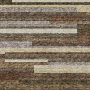 Homeroots 3' Stylish Black Charcoal And Gray Striped Washable Area Rug For Indoor And Outdoor Spaces 5' X 8' Polyester 585923