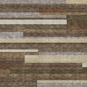 Homeroots 3' Stylish Black Charcoal And Gray Striped Washable Area Rug For Indoor And Outdoor Spaces 8' X 10' Polyester 585925