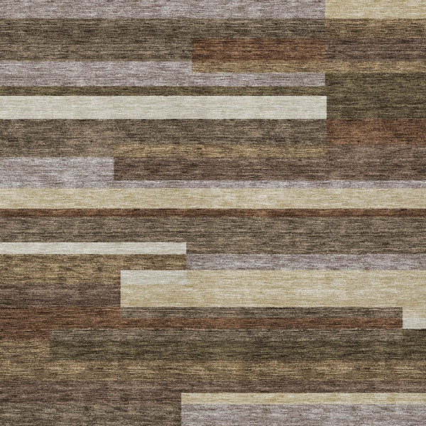 Homeroots 3' Stylish Black Charcoal And Gray Striped Washable Area Rug For Indoor And Outdoor Spaces 8' X 10' Polyester 585925