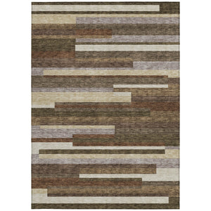 Homeroots 3' Stylish Black Charcoal And Gray Striped Washable Area Rug For Indoor And Outdoor Spaces 10' X 14' Polyester 585927