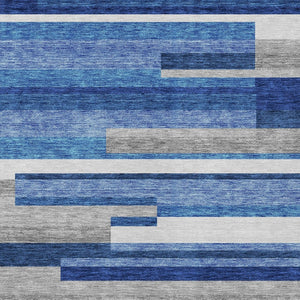 Homeroots 3' Stylish Black Charcoal And Gray Striped Washable Area Rug For Indoor And Outdoor Spaces 5' X 8' Polyester 585929