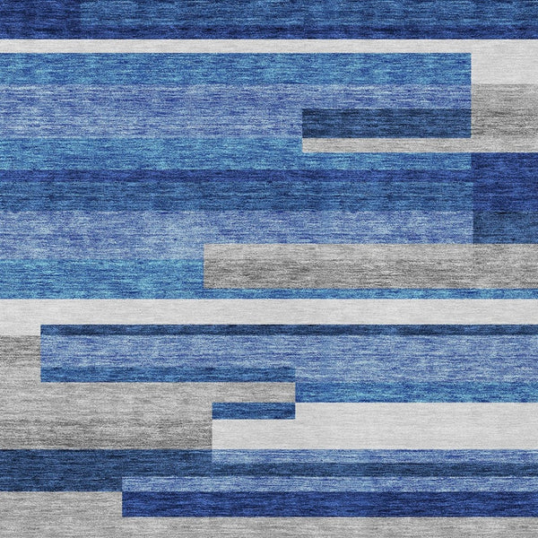 Homeroots 3' Stylish Black Charcoal And Gray Striped Washable Area Rug For Indoor And Outdoor Spaces 8' X 10' Polyester 585931