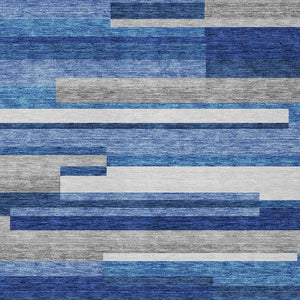 Homeroots 3' Stylish Black Charcoal And Gray Striped Washable Area Rug For Indoor And Outdoor Spaces 9' X 12' Polyester 585932