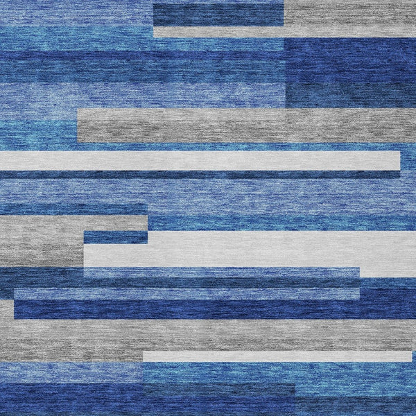 Homeroots 3' Stylish Black Charcoal And Gray Striped Washable Area Rug For Indoor And Outdoor Spaces 9' X 12' Polyester 585932