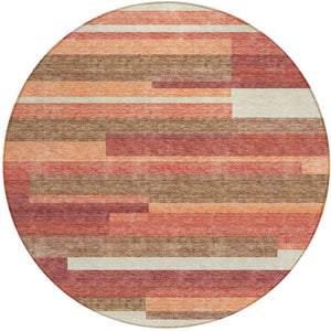 Homeroots 3' Stylish Black Charcoal And Gray Striped Washable Area Rug For Indoor And Outdoor Spaces 8' Round Polyester 585942