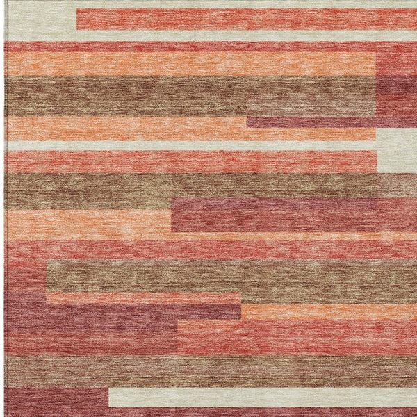 Homeroots 3' Stylish Black Charcoal And Gray Striped Washable Area Rug For Indoor And Outdoor Spaces 8' X 10' Polyester 585943