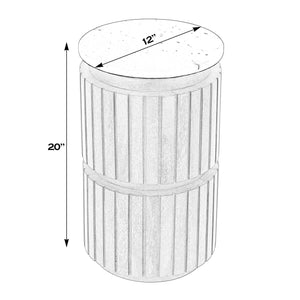 Butler Specialty Newton Round Marble And Mango Wood Side Table – Modern Eclectic Drum Table For Stylish Spaces Brown Mango,Marble,Iron 5859455-butler