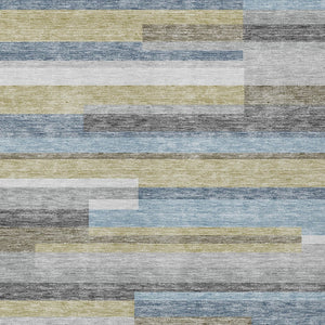 Homeroots 3' Stylish Black Charcoal And Gray Striped Washable Area Rug For Indoor And Outdoor Spaces 9' X 12' Polyester 585950