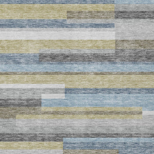 Homeroots 3' Stylish Black Charcoal And Gray Striped Washable Area Rug For Indoor And Outdoor Spaces 10' X 14' Polyester 585951