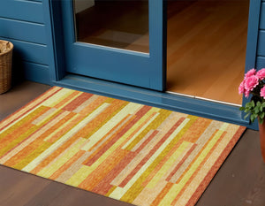 Homeroots 3' Stylish Black Charcoal And Gray Striped Washable Area Rug For Indoor And Outdoor Spaces 3' X 5' Polyester 585958