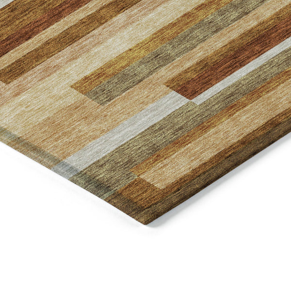 Homeroots 3' Stylish Black Charcoal And Gray Striped Washable Area Rug For Indoor And Outdoor Spaces 3' X 5' Polyester 585964