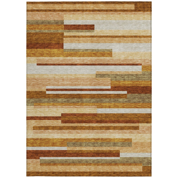 Homeroots 3' Stylish Black Charcoal And Gray Striped Washable Area Rug For Indoor And Outdoor Spaces 5' X 8' Polyester 585965