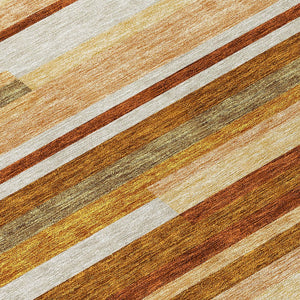 Homeroots 3' Stylish Black Charcoal And Gray Striped Washable Area Rug For Indoor And Outdoor Spaces 8' Round Polyester 585966