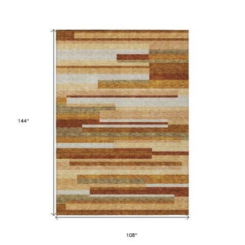 Homeroots 3' Stylish Black Charcoal And Gray Striped Washable Area Rug For Indoor And Outdoor Spaces 9' X 12' Polyester 585968