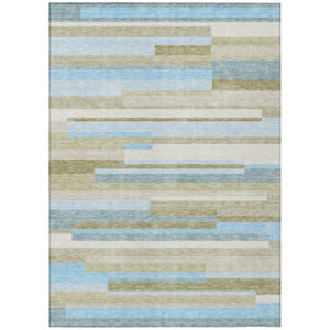 Homeroots 3' Stylish Black Charcoal And Gray Striped Washable Area Rug For Indoor And Outdoor Spaces 3' X 5' Polyester 585970