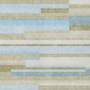 Homeroots 3' Stylish Black Charcoal And Gray Striped Washable Area Rug For Indoor And Outdoor Spaces 3' X 5' Polyester 585970