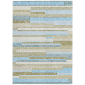 Homeroots 3' Stylish Black Charcoal And Gray Striped Washable Area Rug For Indoor And Outdoor Spaces 5' X 8' Polyester 585971