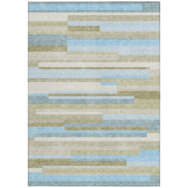 Homeroots 3' Stylish Black Charcoal And Gray Striped Washable Area Rug For Indoor And Outdoor Spaces 5' X 8' Polyester 585971