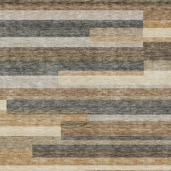 Homeroots 3' Stylish Black Charcoal And Gray Striped Washable Area Rug For Indoor And Outdoor Spaces 3' X 5' Polyester 585982