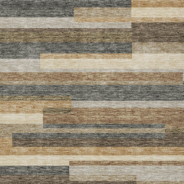 Homeroots 3' Stylish Black Charcoal And Gray Striped Washable Area Rug For Indoor And Outdoor Spaces 5' X 8' Polyester 585983