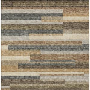 Homeroots 3' Stylish Black Charcoal And Gray Striped Washable Area Rug For Indoor And Outdoor Spaces 8' X 10' Polyester 585985