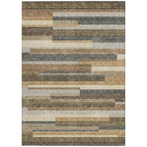 Homeroots 3' Stylish Black Charcoal And Gray Striped Washable Area Rug For Indoor And Outdoor Spaces 10' X 14' Polyester 585987