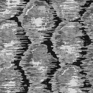 Homeroots 3' Black Charcoal And Silver Abstract Washable Area Rug For Indoor And Outdoor Spaces, Stylish Design 8' X 10' Polyester 585991