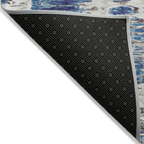 Homeroots 3' Black Charcoal And Silver Abstract Washable Area Rug For Indoor And Outdoor Spaces, Stylish Design 3' X 5' Polyester 585994