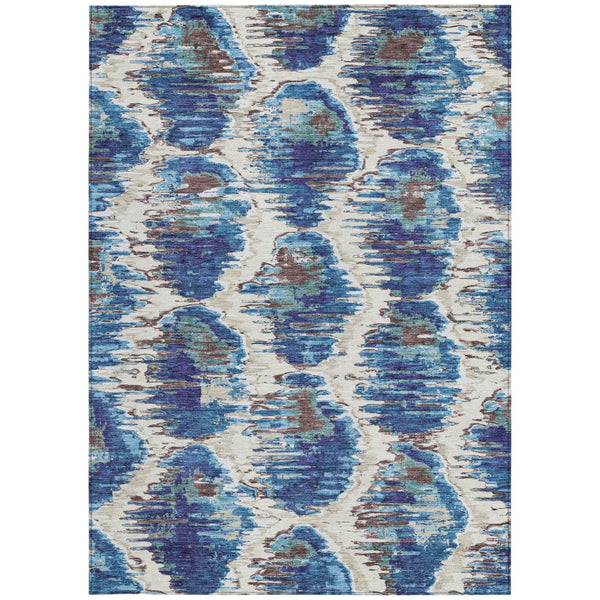 Homeroots 3' Black Charcoal And Silver Abstract Washable Area Rug For Indoor And Outdoor Spaces, Stylish Design 3' X 5' Polyester 585994