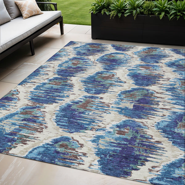 Homeroots 3' Black Charcoal And Silver Abstract Washable Area Rug For Indoor And Outdoor Spaces, Stylish Design 5' X 8' Polyester 585995