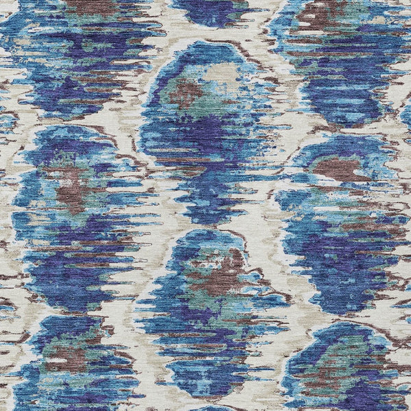 Homeroots 3' Black Charcoal And Silver Abstract Washable Area Rug For Indoor And Outdoor Spaces, Stylish Design 5' X 8' Polyester 585995