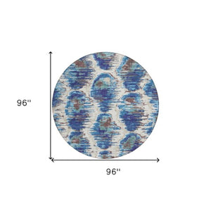 Homeroots 3' Black Charcoal And Silver Abstract Washable Area Rug For Indoor And Outdoor Spaces, Stylish Design 8' Round Polyester 585996