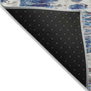 Homeroots 3' Black Charcoal And Silver Abstract Washable Area Rug For Indoor And Outdoor Spaces, Stylish Design 8' X 10' Polyester 585997