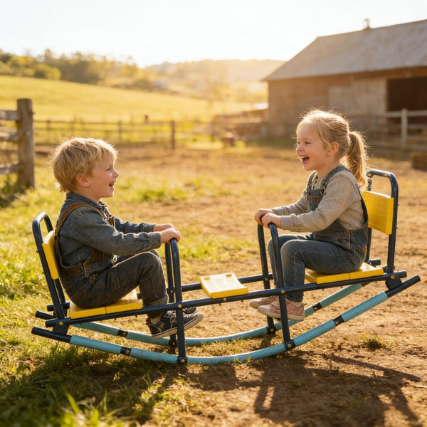 English Elm Playground Steel Rocking Seesaw Two Seat Teeter Totter for Kids Backyard Fun T3971P486687