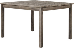 English Elm 5 Piece Oak Finish Transitional Dining Set with Linen Upholstered Chairs Seats Four B011S02294