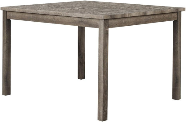 English Elm 5 Piece Oak Finish Transitional Dining Set with Linen Upholstered Chairs Seats Four B011S02294