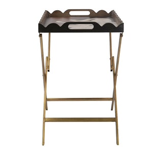 English Elm 23.5x15.5x24" Brown Mdf Accent Table Swan Motif Iron Legs Vintage Boho Side W2078P461560