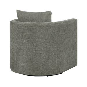English Elm Sutton Ultra-Soft Gray Swivel Barrel Chair with Pocket Coil Seat, Reversible Cushions, Stain-Resist B050P322585