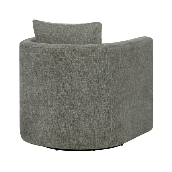 English Elm Sutton Ultra-Soft Gray Swivel Barrel Chair with Pocket Coil Seat, Reversible Cushions, Stain-Resist B050P322585