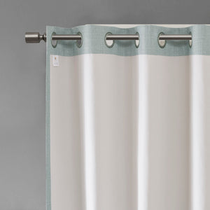 JLA Home SunSmart - Printed Heathered Blackout Panel with Silver Grommets, Energy-Saving Thermal & Noise-Reducing Drapery Dusty Seafoam SS40-0110