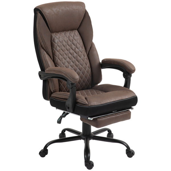 English Elm Homcom Big And Tall Executive Office Chair With Footrest, Ergonomic High Back, Reclining Design W2225P250020