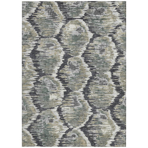 Homeroots 3' Black Charcoal And Silver Abstract Washable Area Rug For Indoor And Outdoor Spaces, Stylish Design 8' X 10' Polyester 586003